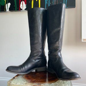 Black Frye extended-calf zip-up boot (9)